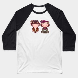 Kawaii King Louie XVI & Marie Antoinette Characters Baseball T-Shirt